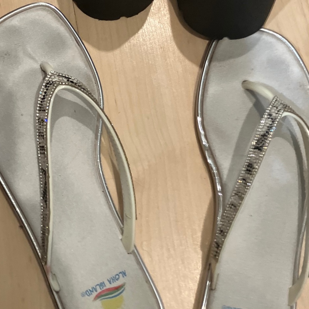 Flip Flops Sparkled Comfy Composure & Poise Snakeskin